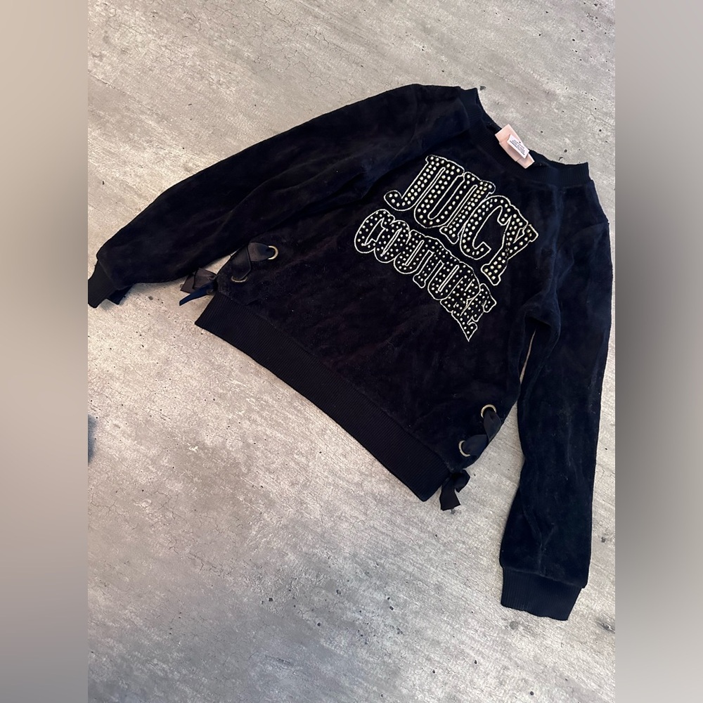 Juicy Couture Black Top with Gold Accents Size 4 Kids